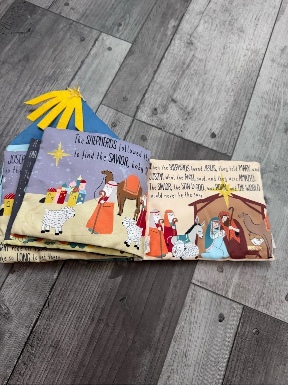 NWT Mudpie Nativity Plush Soft Children’s Book Baby Christmas Mud Pie New